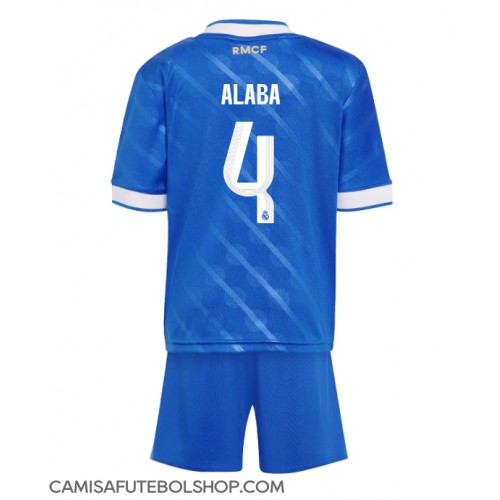 Camisa de time de futebol Real Madrid David Alaba #4 Replicas 3º Equipamento Infantil 2025-26 Manga Curta (+ Calças curtas)